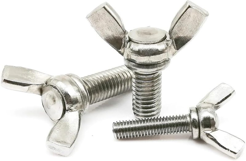 304 Stainless Steel M8 Wing Head Thumb Screw 40mm 2pcs Hand Tighten Toolless Bolt - Image 3